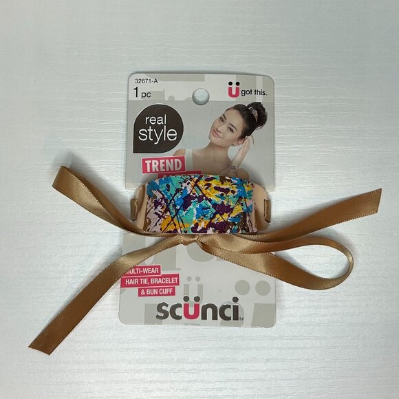 scunci Accessories - NWT multi-wear hair tie, bracelet, bun cuff (gold bow)
